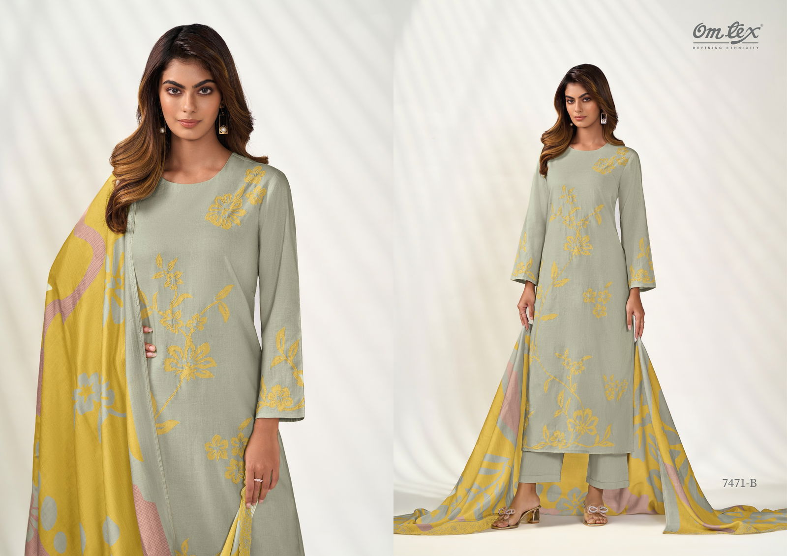 Maskara By Omtex Lawn Cotton Printed Embroidery Dress Material Orders In India
